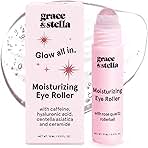 grace & stella Under Eye Brightener with Rose Quartz Rollerball - Centella Asiatica & Caffeine Under Eye Serum for Dark Ci...